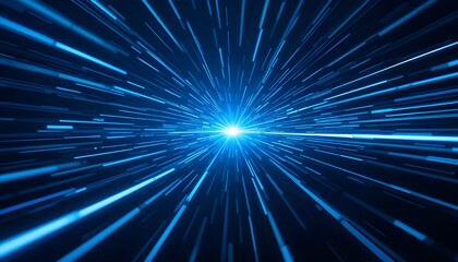 High-Speed Blue Energy: Futuristic Vector Light Rays and Motion Blur Design