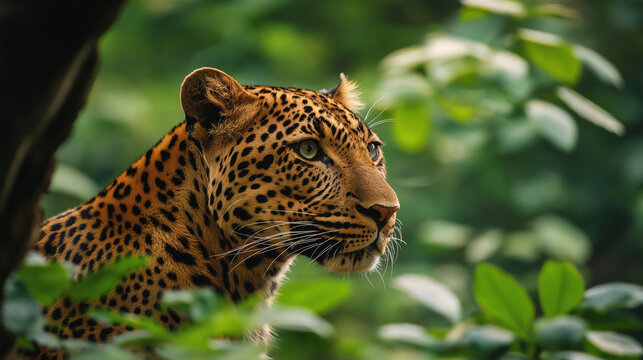 Leopardo entre as Folhas