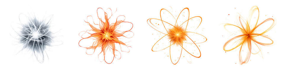 Abstract Sunburst Set: Colorful Energy Explosion Illustrations