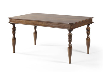 wooden table isolated on white background .dining table .