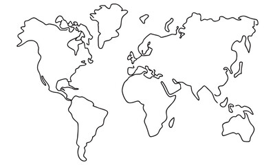 World Map Outline Vector Set