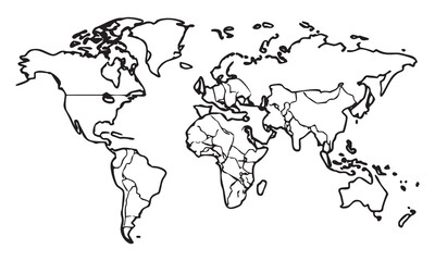 World Map Outline Vector Set