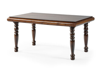 wooden table isolated on white background .dining table .