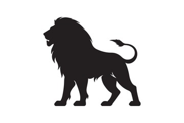 Silhouette of a lion vector illustration icon