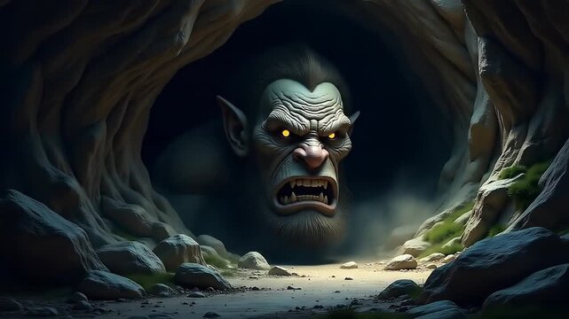 Angry Cave Troll Digital Art