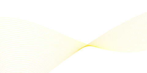 Golden and white wavy curve line with digital future technology concept background. Line art striped graphic template, banner background. Vector illustration.	
