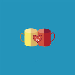 Valentine's day cup icon , Vector