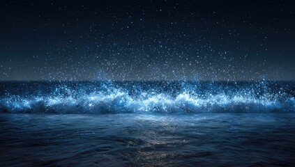 Night waves on a luminous ocean