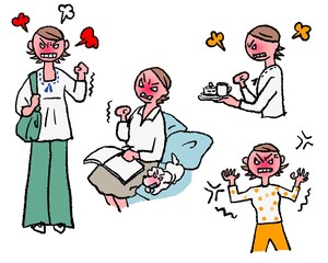 Naklejka premium 怒り心頭で激怒する女性