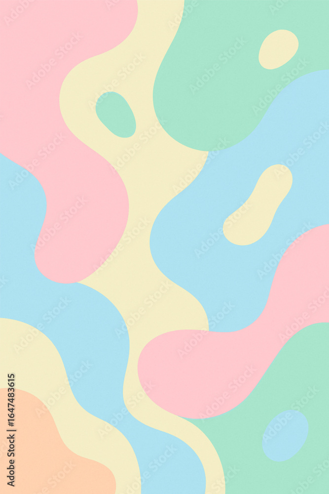 Poster pastel abstract shapes create a calming and modern design for backgrounds and branding projects