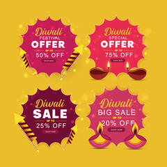 Diwali festival offer discount units with festival elements around