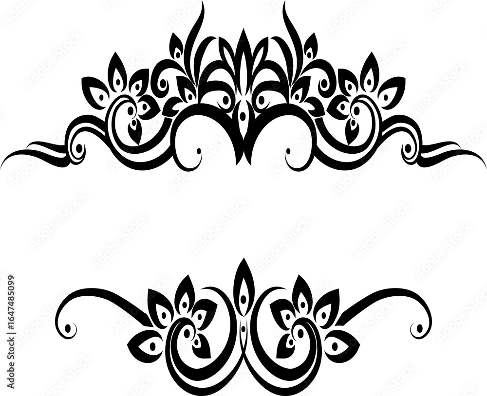 Poster sophisticated botanical borders with decorative patterns