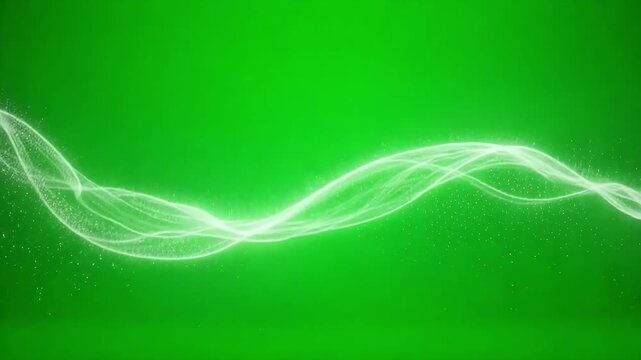 Dynamic white light streaks flow across vibrant green backdrop for a modern techy feel