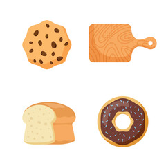 Collection bakery product elements illustration