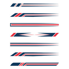 Obraz premium Collection of modern sport racing stripe graphics. Vector decal designs for car, boat, and auto decoration.