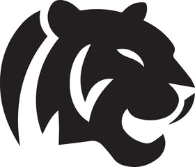 black and white tiger vector