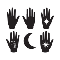 set of hands vector