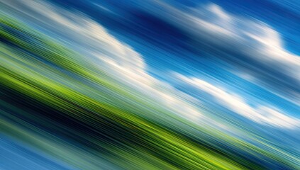 Abstract diagonal blur of sky and land