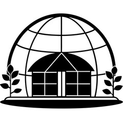 vector illustration of a house and trees