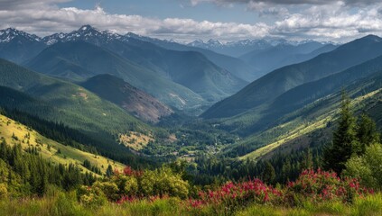 Obraz premium Mountain valley vista