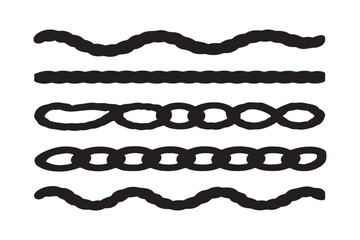 Seamless rope brush Strokes set for illustrator © Daishin