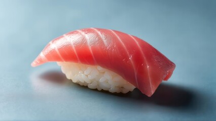 Fresh Tuna Sushi on Light Blue Plate