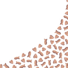 Frame with a treat for cats in the form of fish