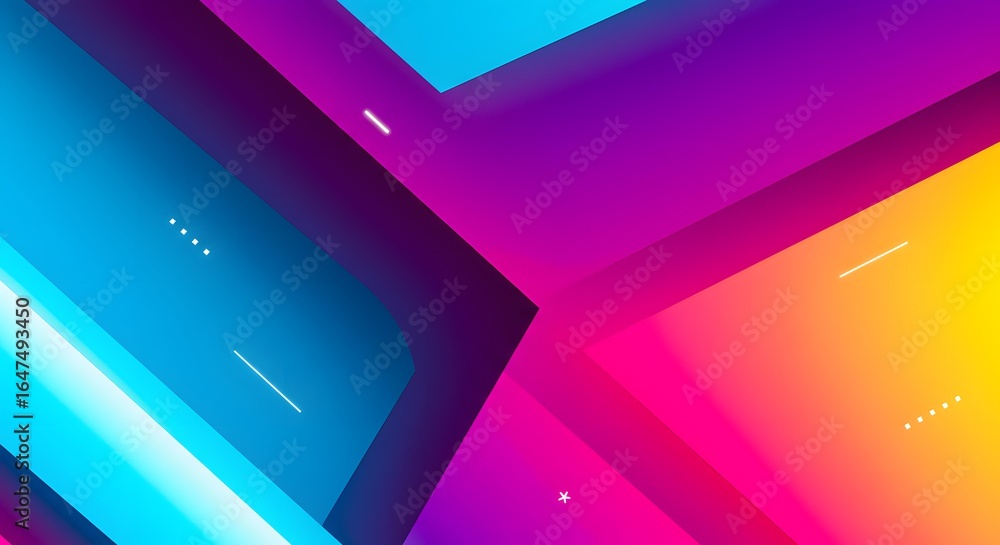 Poster abstract background with geometric shapes and vibrant color gradients creating a modern design look