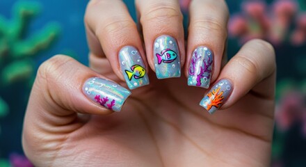 Underwater Nail Art Colorful Fish and Coral Reef Designs for Creative Manicures