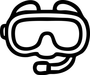 Snorkel Mask Outline for Diving.