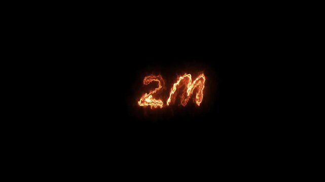 2M one million neon glowing text animation on black background, 2 Million achievement for social media videos animation.