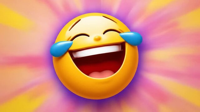 Laughing Emoji 3D Render Tears of Joy Digital Art