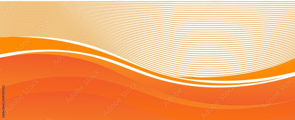 Poster vector orange line background curve element with white space for text and message design, overlappin