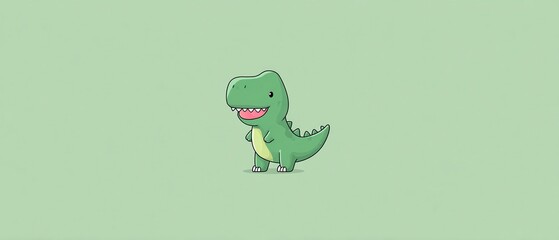 UROCZA AKWARELOWA ILUSTRACJA MAŁEGO T-REXA