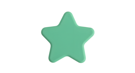 Mint star has smooth, rounded texture on black. Use for social media, branding, or web graphics with pastel or cosmic themes.