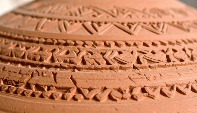 Close Up Terracotta Pottery Design
