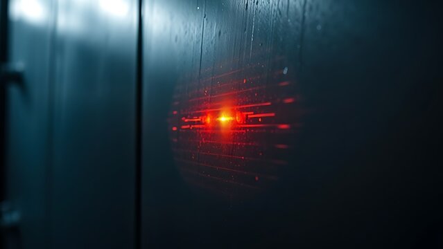 Industrial metal surface glowing with orange heat marks, showcasing abstract textures under dramatic lighting.