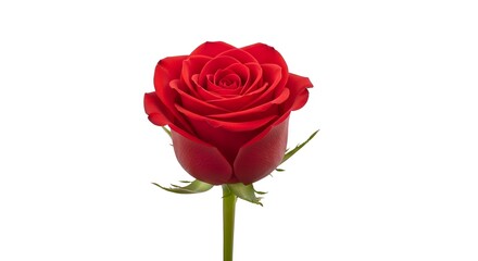 A simple red rose, clean and white background