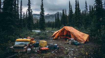 A well-equipped campsite ready for a lengthy expedition into the prospecting wilderness (1)