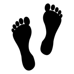 Footprints clip art two feet walking human foot print barefoot steps black and white image