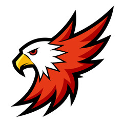 eagle with red wings