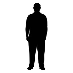 Full body silhouette of man standing person shadow figure human shape male outline dark form