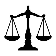 Justice scales law symbol balance legal court system judgment lawyer graphic vector icon 90