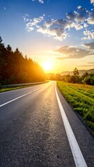 Obraz premium Scenic highway at sunset