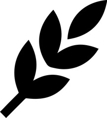 Stylized barley leaf icon for agriculture and food designs