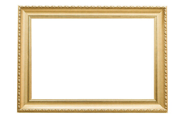 Antique golden frame isolated on white background with clipping path.