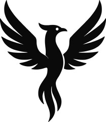 Minimal phoenix logo icon silhouette design