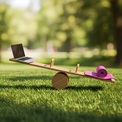 Work Life Balance 3d rendered