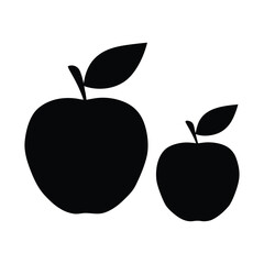 Black apple fruit vector illustration graphic design healthy food silhouette clip art drawing icon simple design