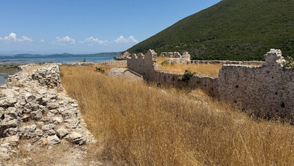 ruins of the ancient fortress in greece